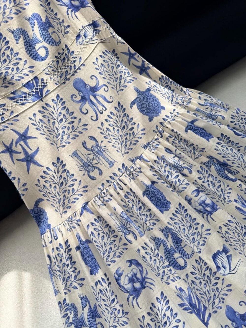 Agua by Agua Bendita Blue Marine Life Print Spaghetti Strap Maxi Dress - Picture 4 of 10